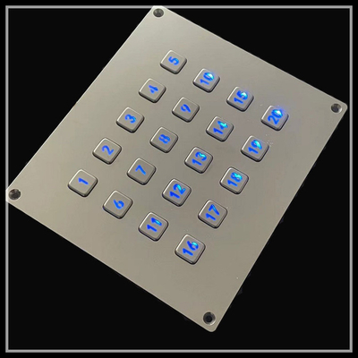 Black Panel Backlit Numeric Keypad Stainless Steel Metal Translucent LED Lighted Keypad